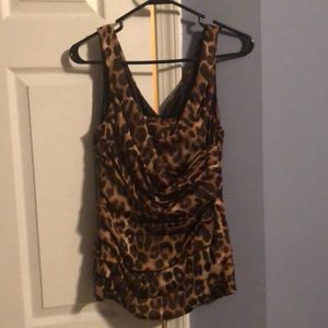 Express Leopard print satin feel sexy tank Size S